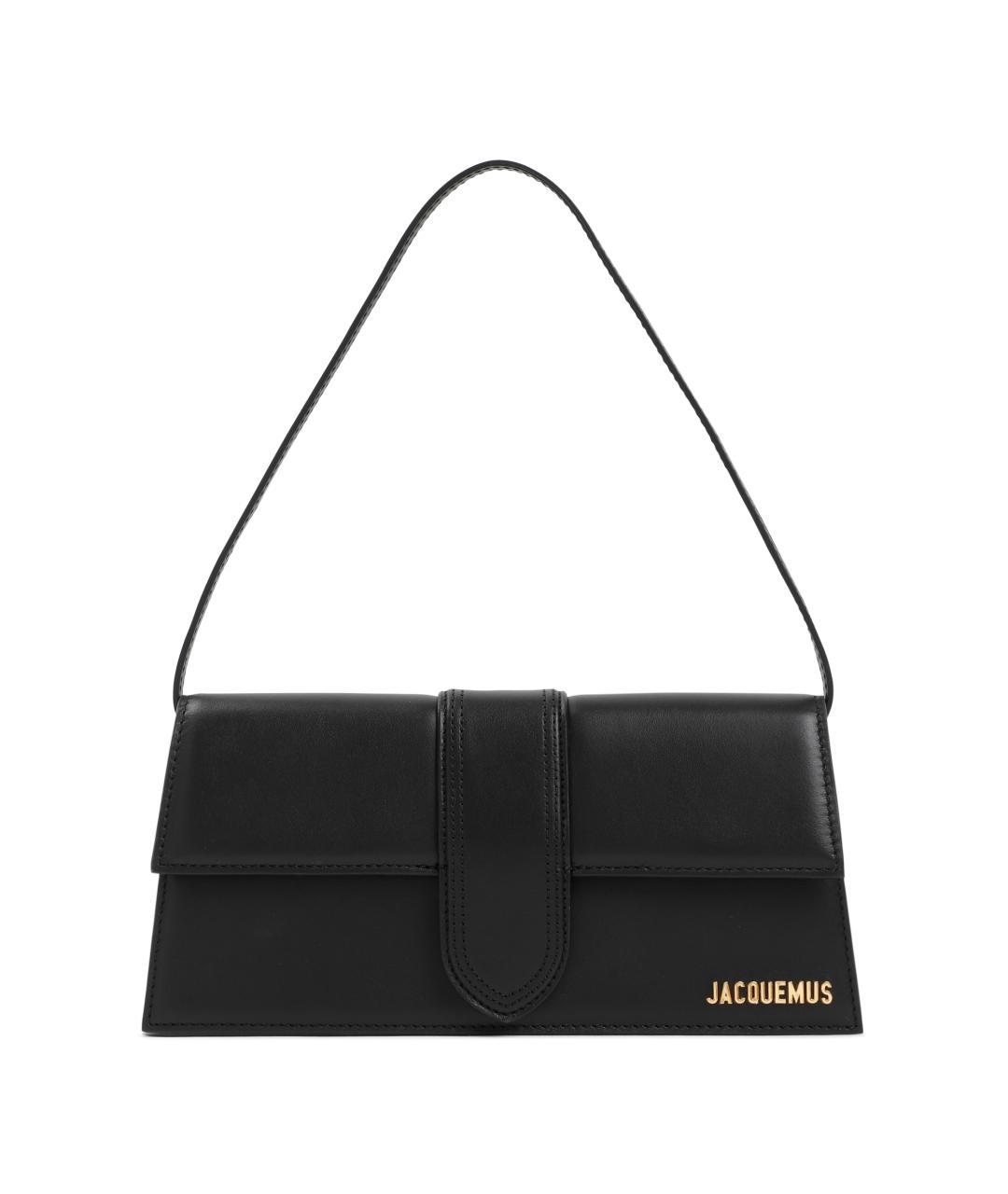 JACQUEMUS Черная кожаная сумка через плечо, фото 1