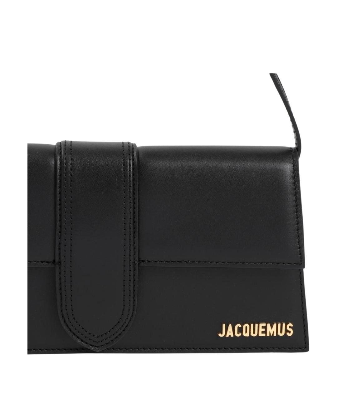 JACQUEMUS Черная кожаная сумка через плечо, фото 4