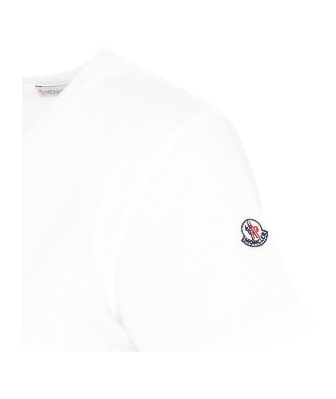 MONCLER Белая хлопковая футболка, фото 3