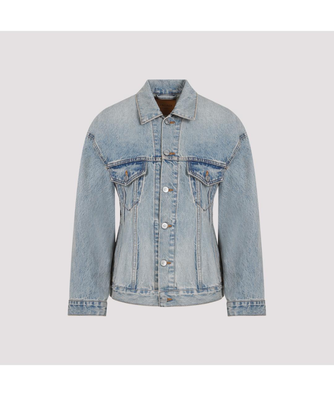 BALENCIAGA Голубая хлопковая куртка, фото 2