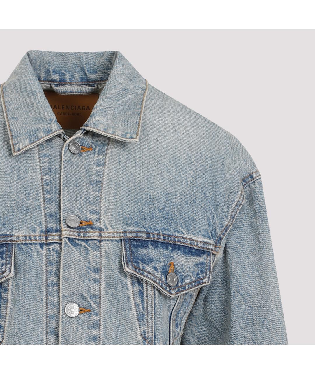 BALENCIAGA Голубая хлопковая куртка, фото 5