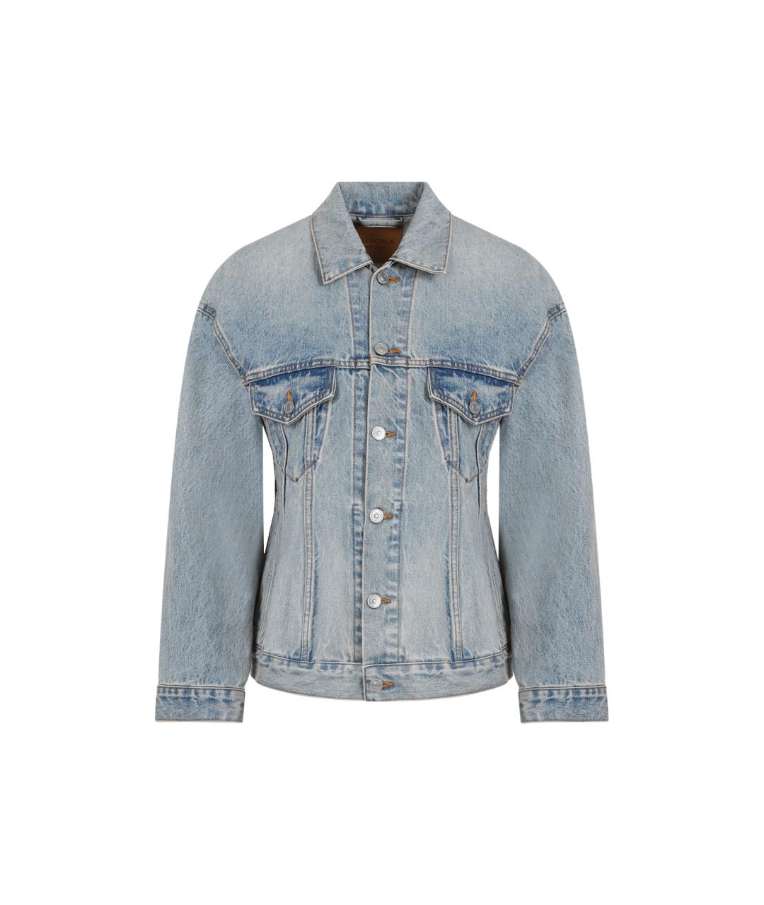 BALENCIAGA Голубая хлопковая куртка, фото 1