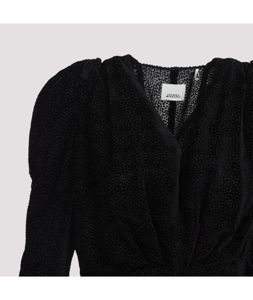 ISABEL MARANT Черная шелковая блузы, фото 6