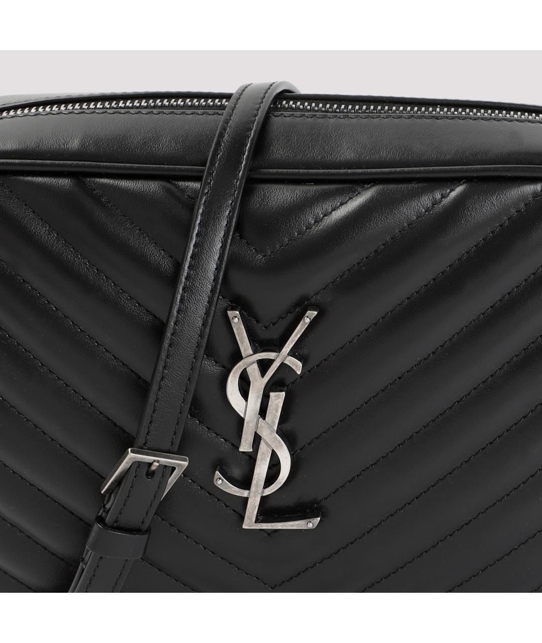 SAINT LAURENT Черная кожаная сумка через плечо, фото 6