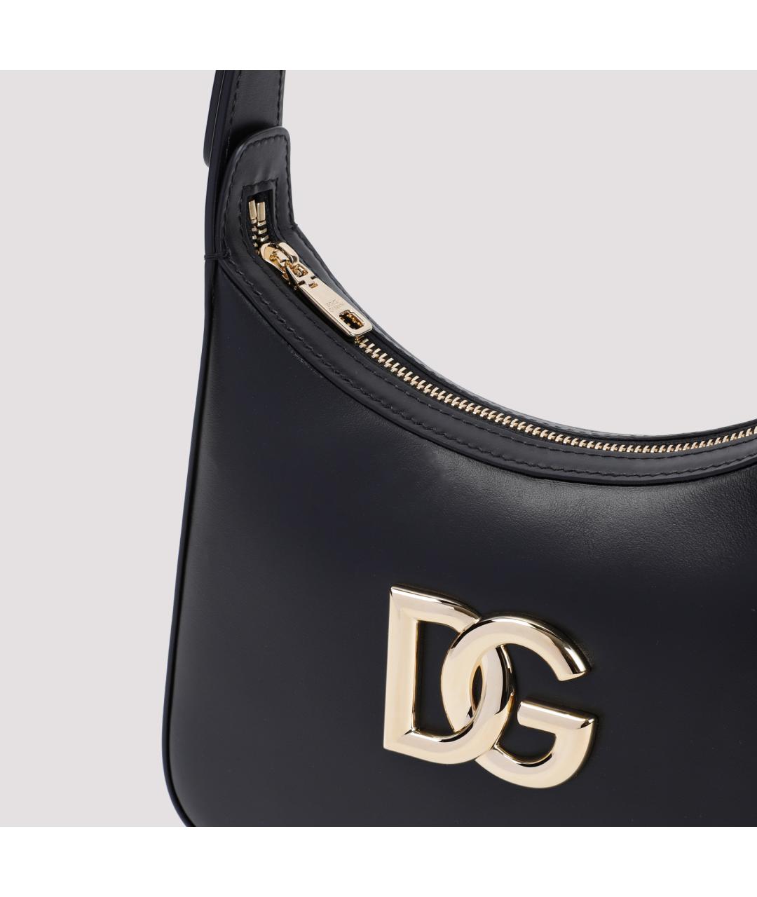 DOLCE&GABBANA Черная кожаная сумка через плечо, фото 5