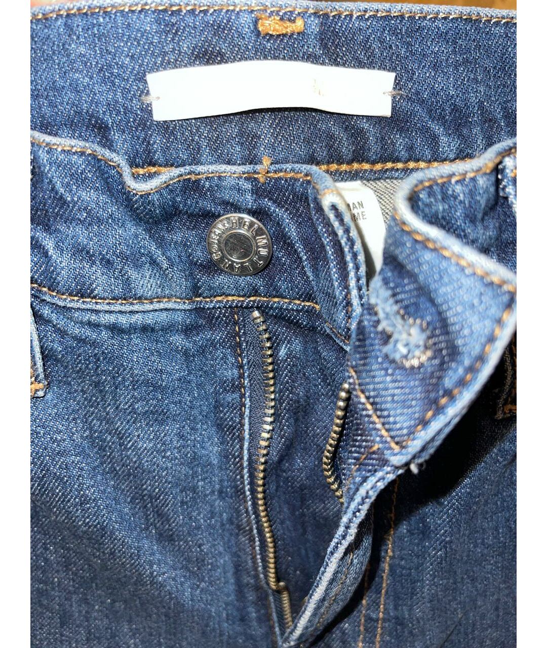 HELMUT LANG Синие хлопковые прямые джинсы, фото 4