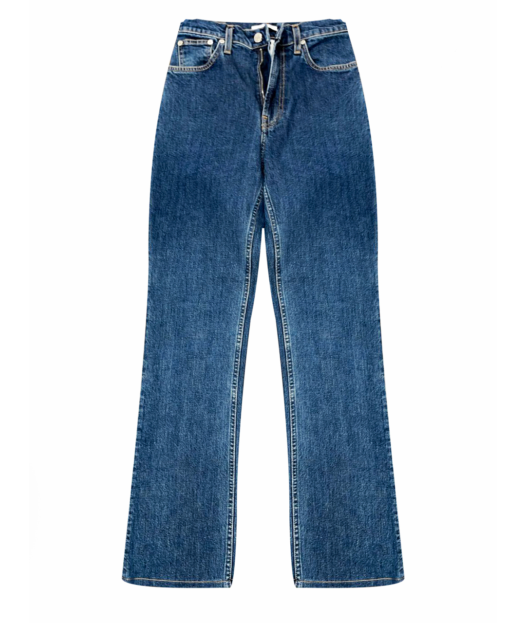 HELMUT LANG Синие хлопковые прямые джинсы, фото 1