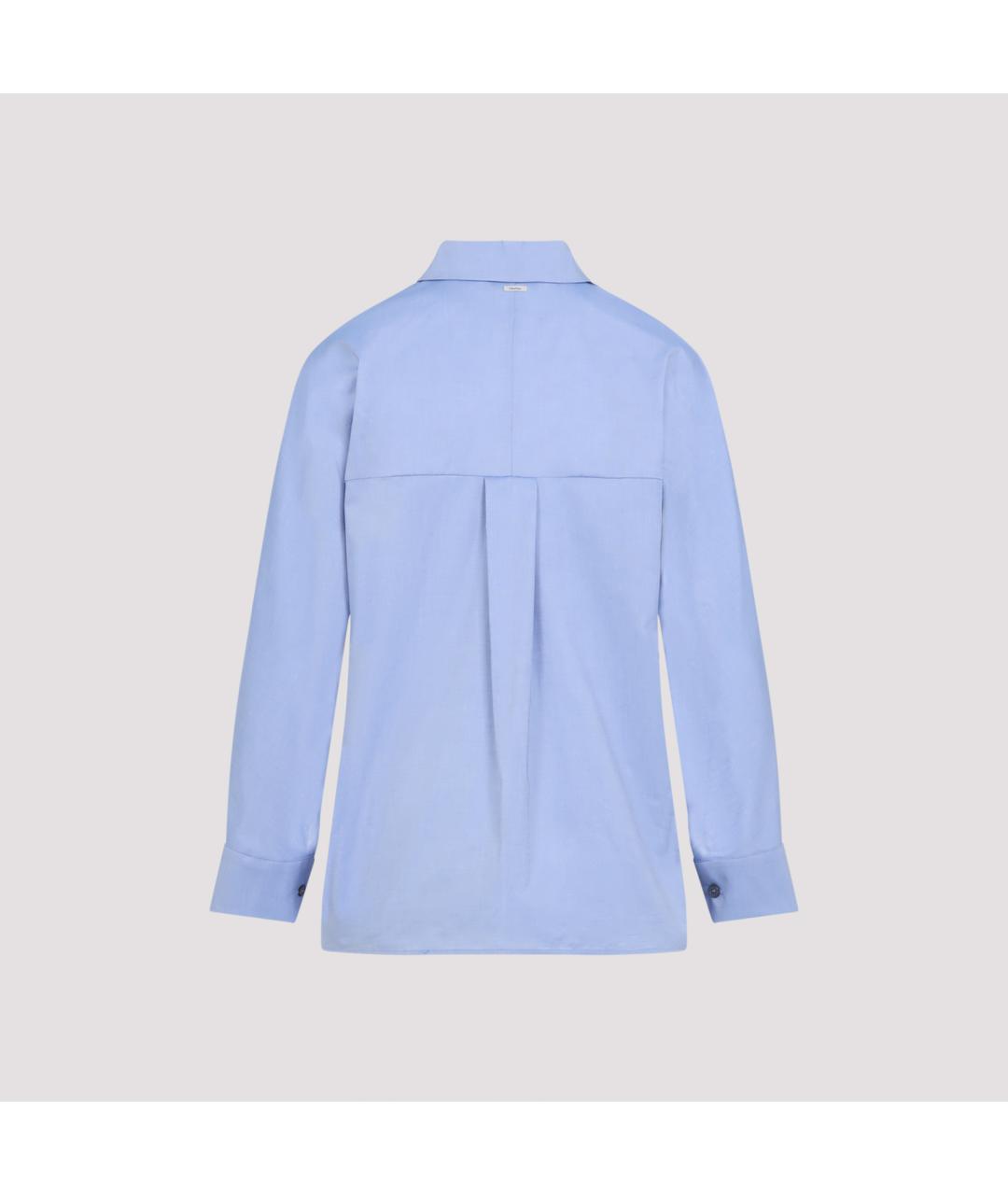 'S MAX MARA Голубая хлопковая рубашка, фото 4