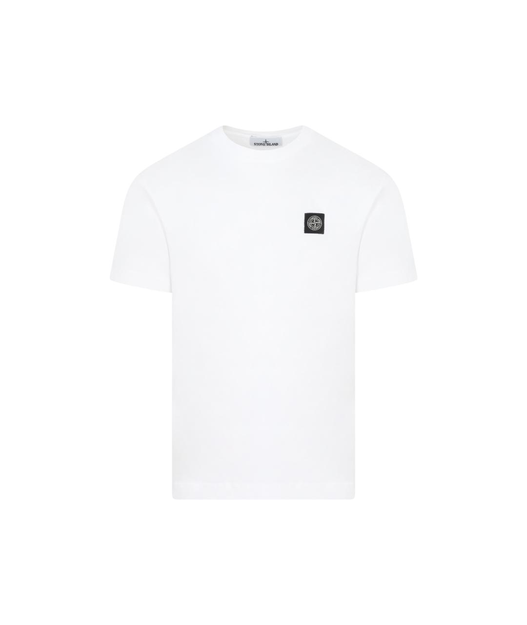 STONE ISLAND Белая хлопковая футболка, фото 1