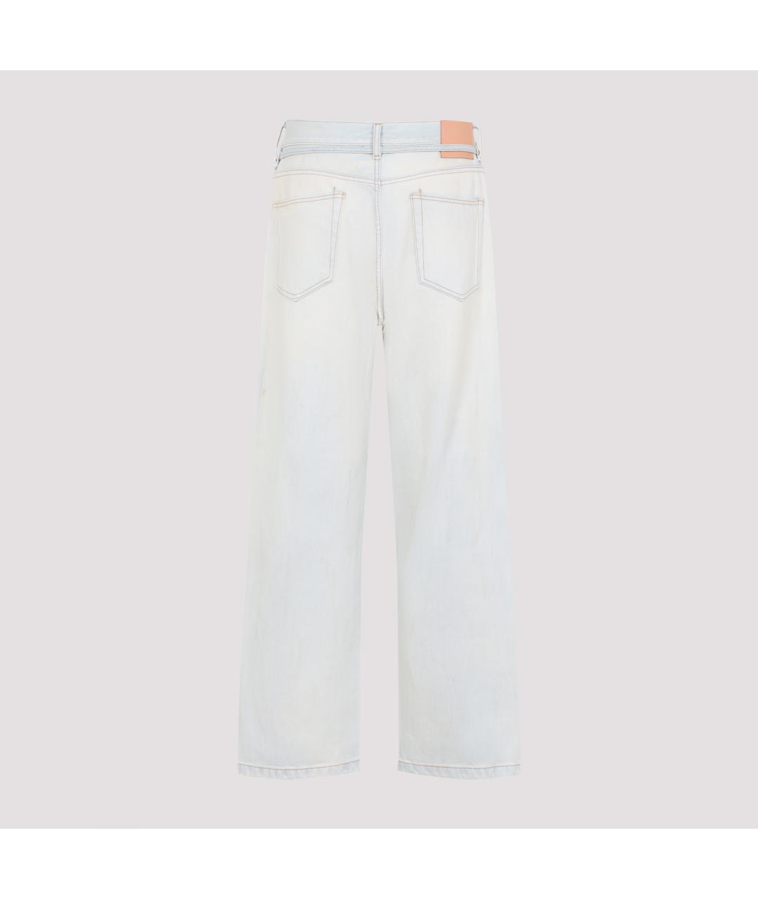 ACNE STUDIOS Голубые хлопковые прямые джинсы, фото 2
