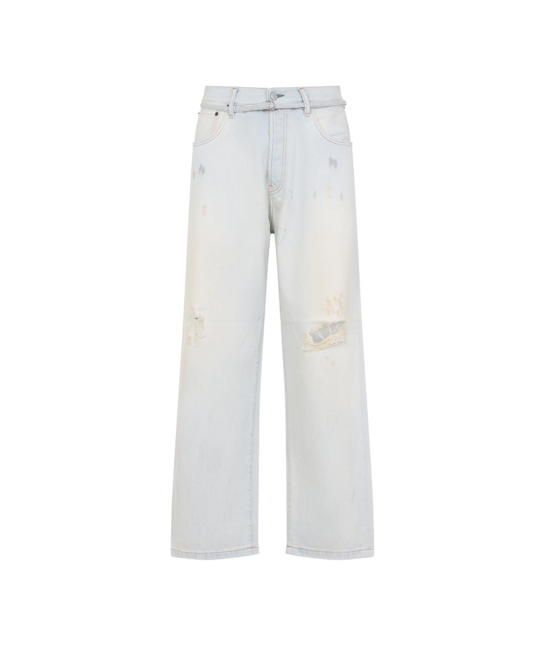 ACNE STUDIOS Голубые хлопковые прямые джинсы, фото 1