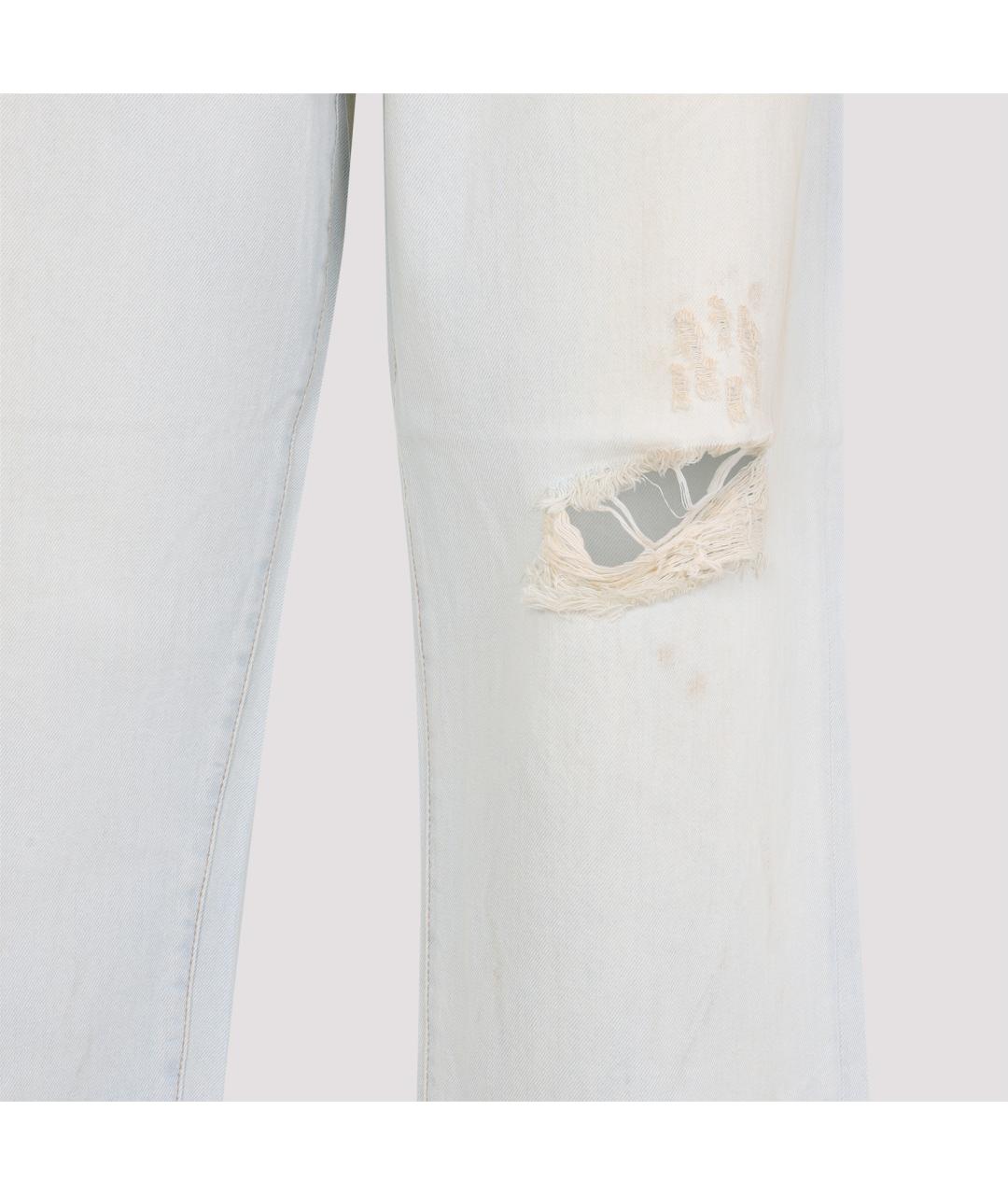 ACNE STUDIOS Голубые хлопковые прямые джинсы, фото 3