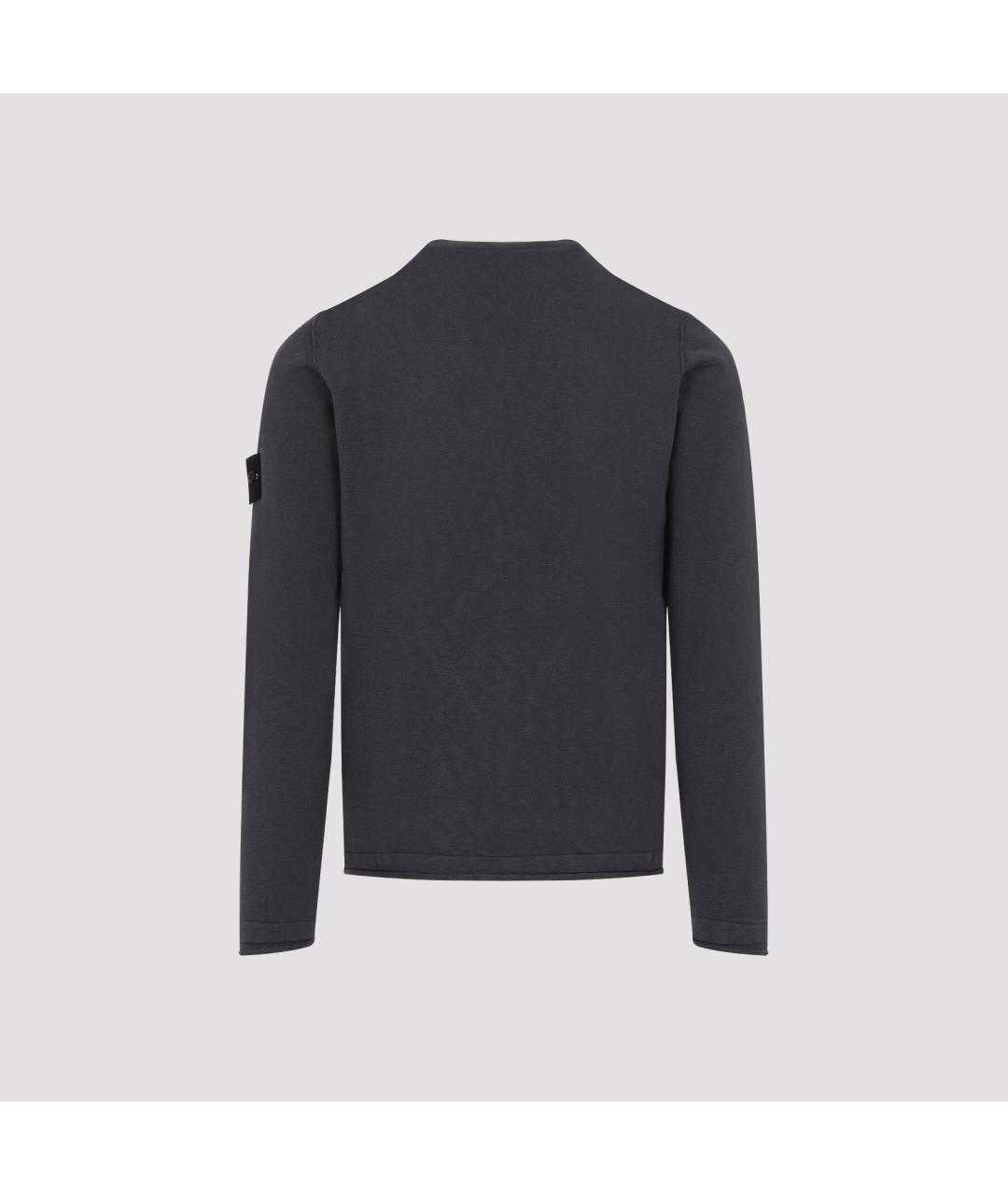 STONE ISLAND Антрацитовый хлопковый джемпер / свитер, фото 4