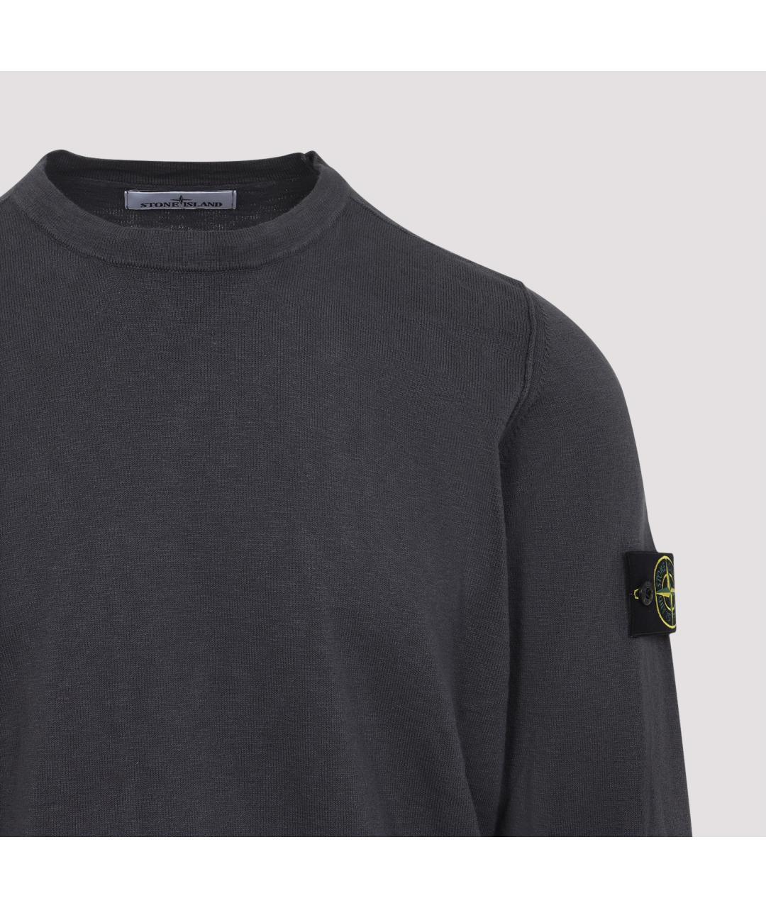 STONE ISLAND Антрацитовый хлопковый джемпер / свитер, фото 5
