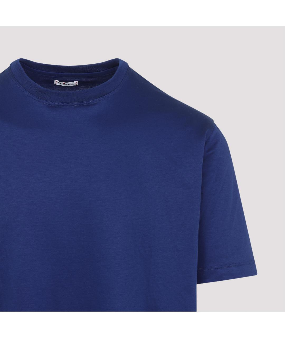 KITON Синяя хлопковая футболка, фото 4