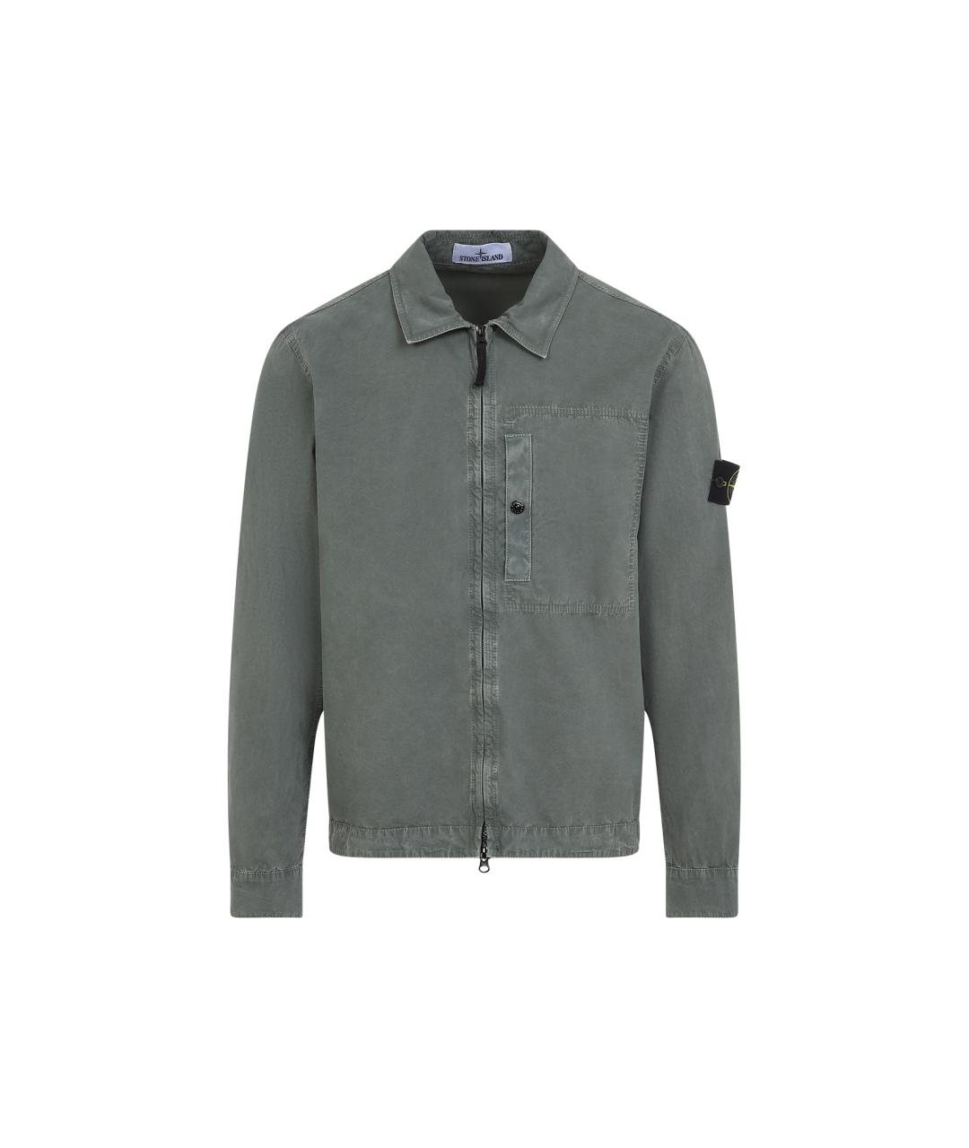 STONE ISLAND Зеленая хлопковая куртка, фото 1