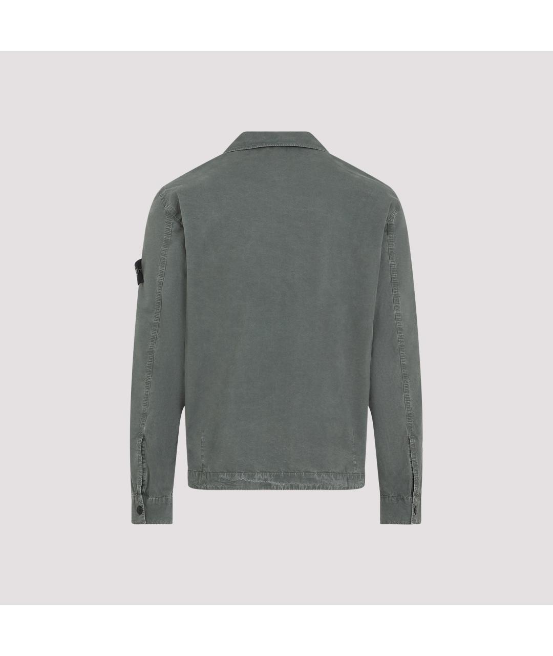 STONE ISLAND Зеленая хлопковая куртка, фото 4