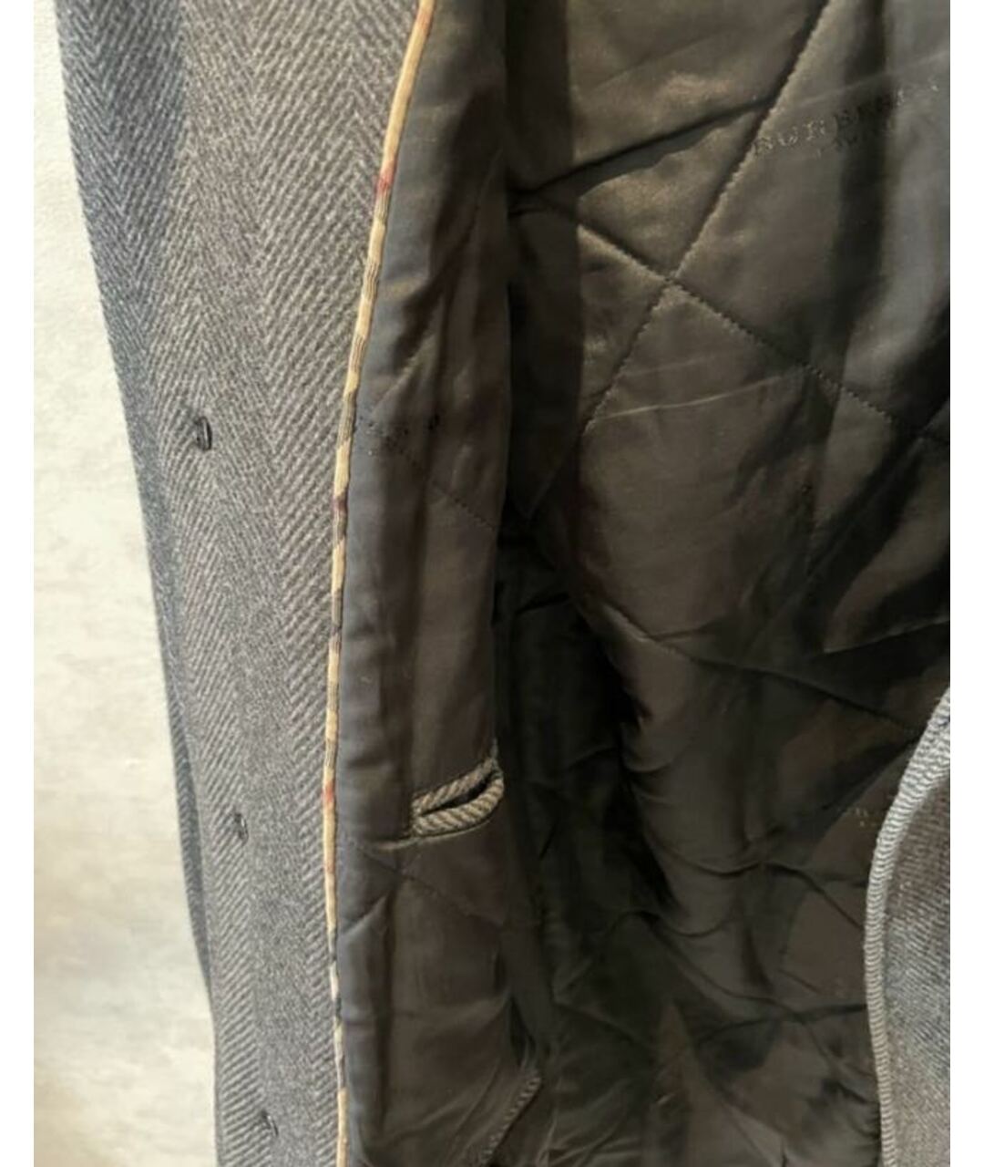 BURBERRY Серое шерстяное пальто, фото 5