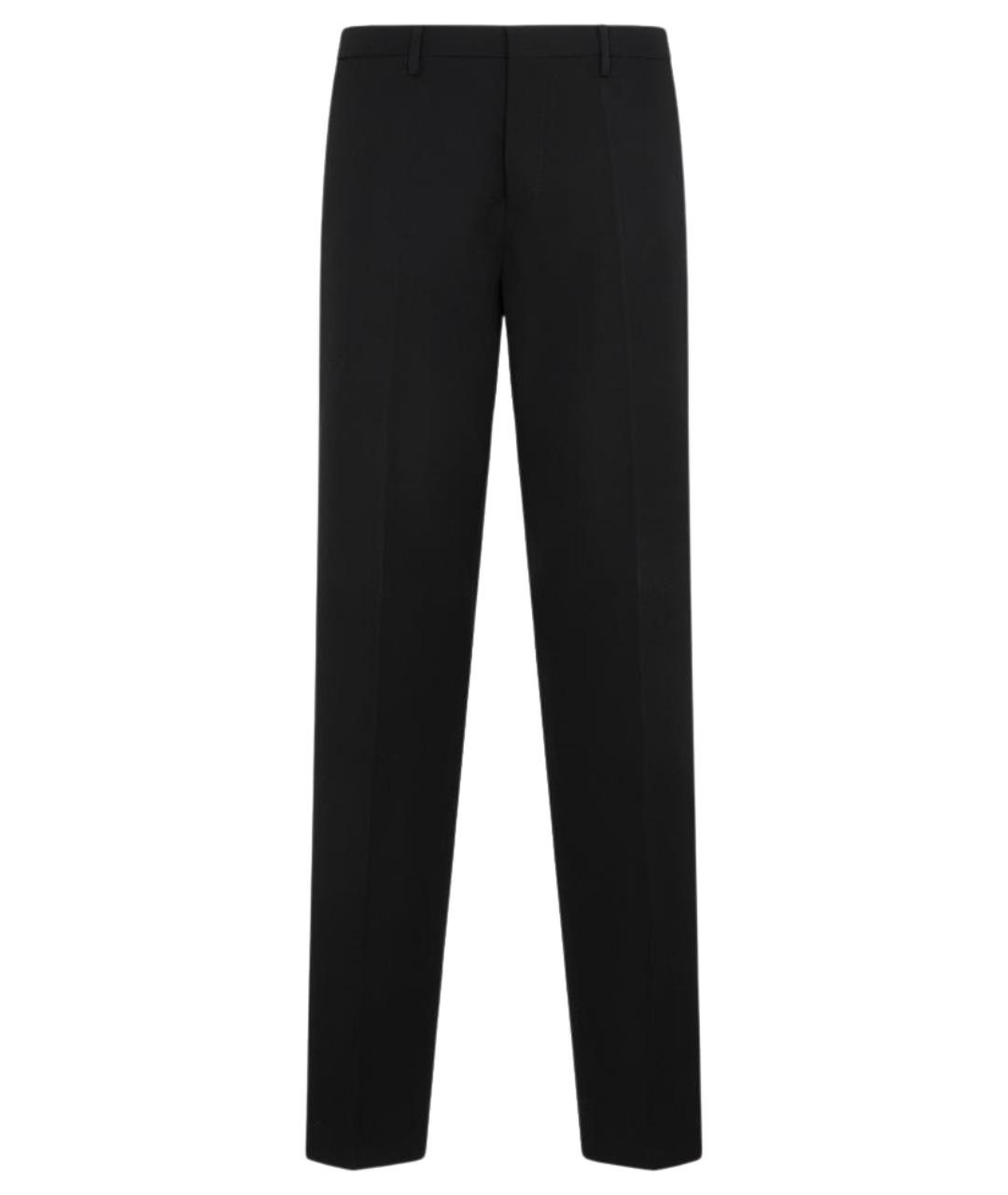 LANVIN Черные шерстяные повседневные брюки, фото 1