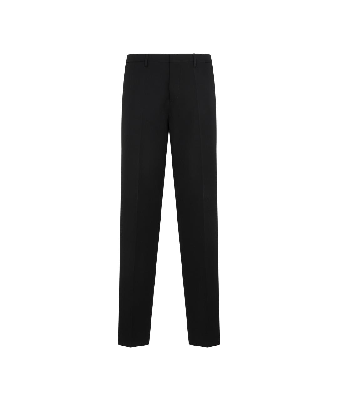 LANVIN Черные шерстяные повседневные брюки, фото 1