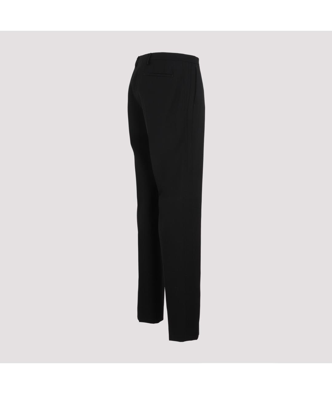 LANVIN Черные шерстяные повседневные брюки, фото 5