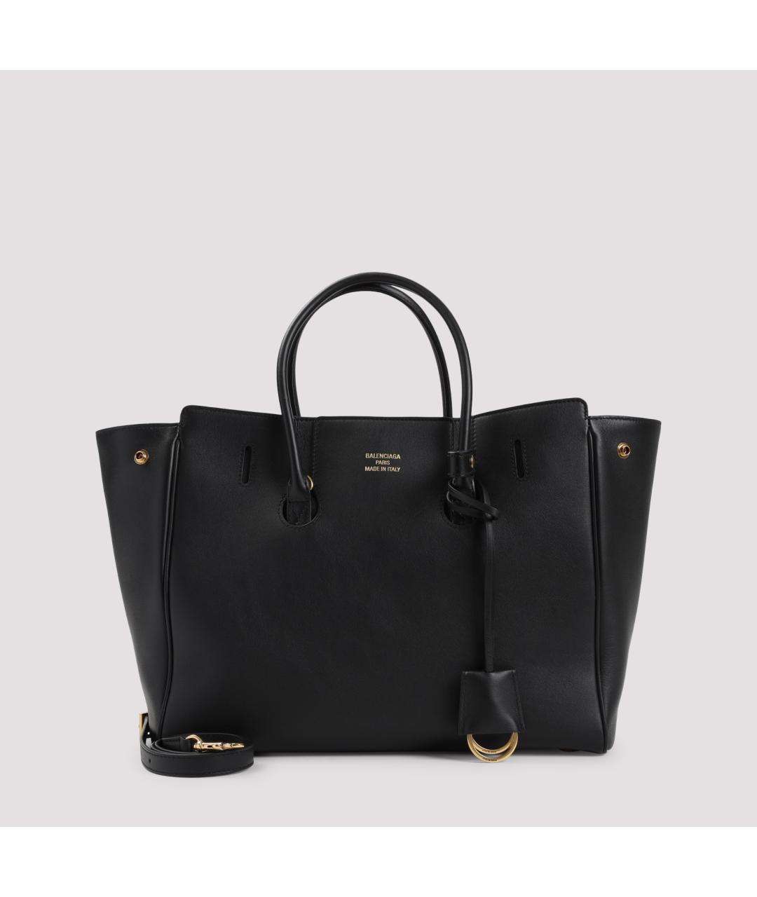 BALENCIAGA Черная кожаная сумка тоут, фото 3