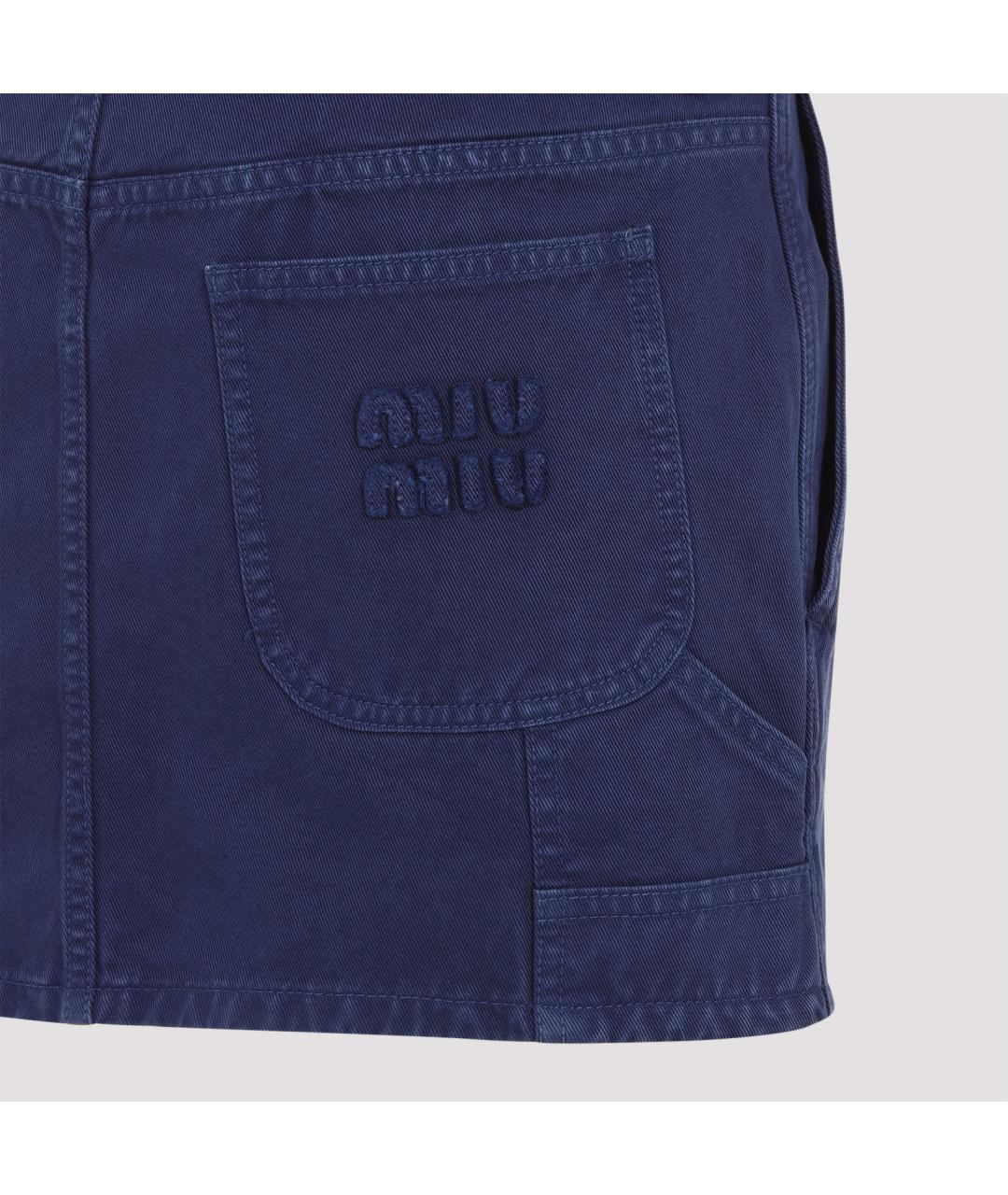 MIU MIU Синяя хлопковая юбка мини, фото 5