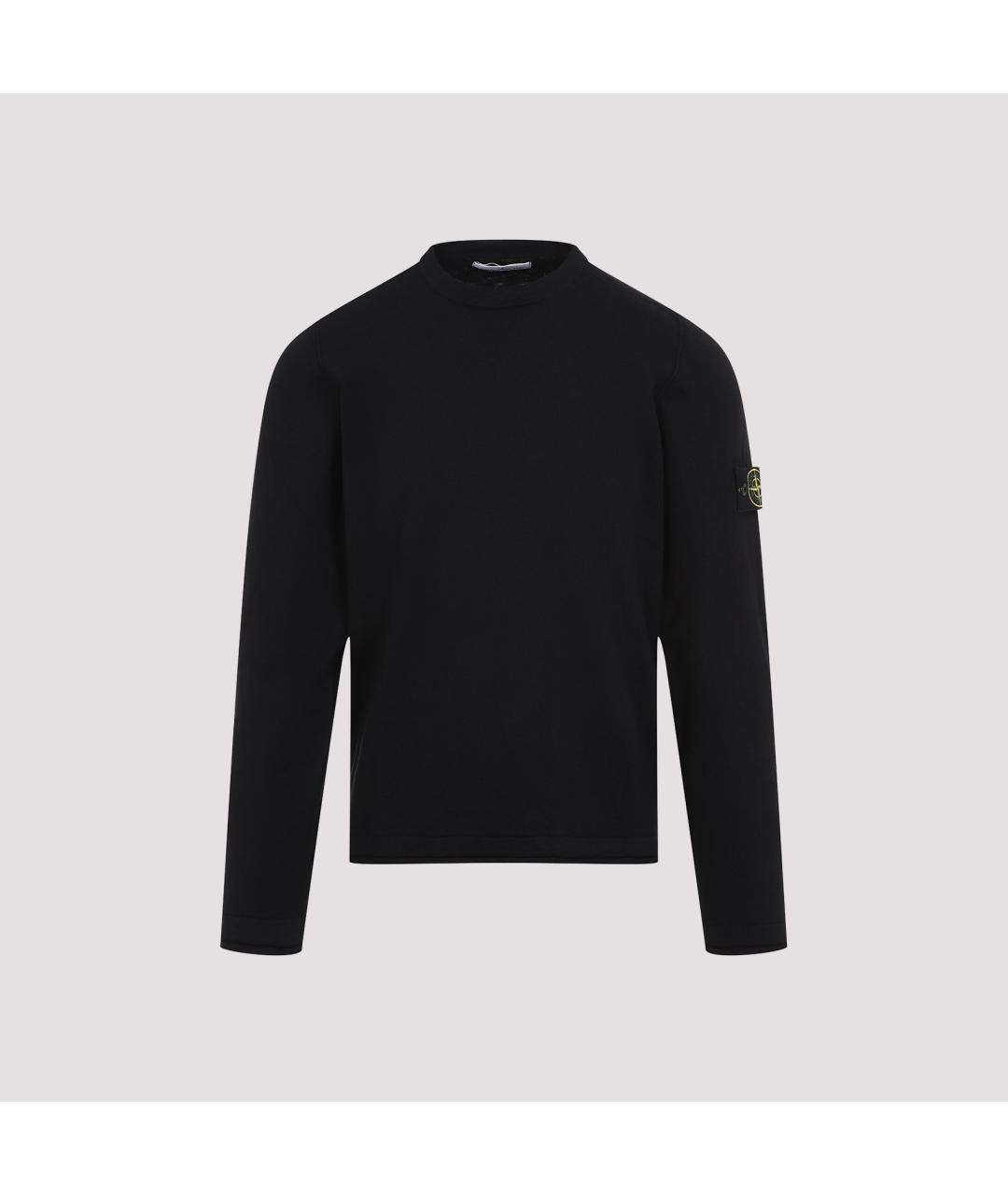 STONE ISLAND Черный хлопковый джемпер / свитер, фото 3