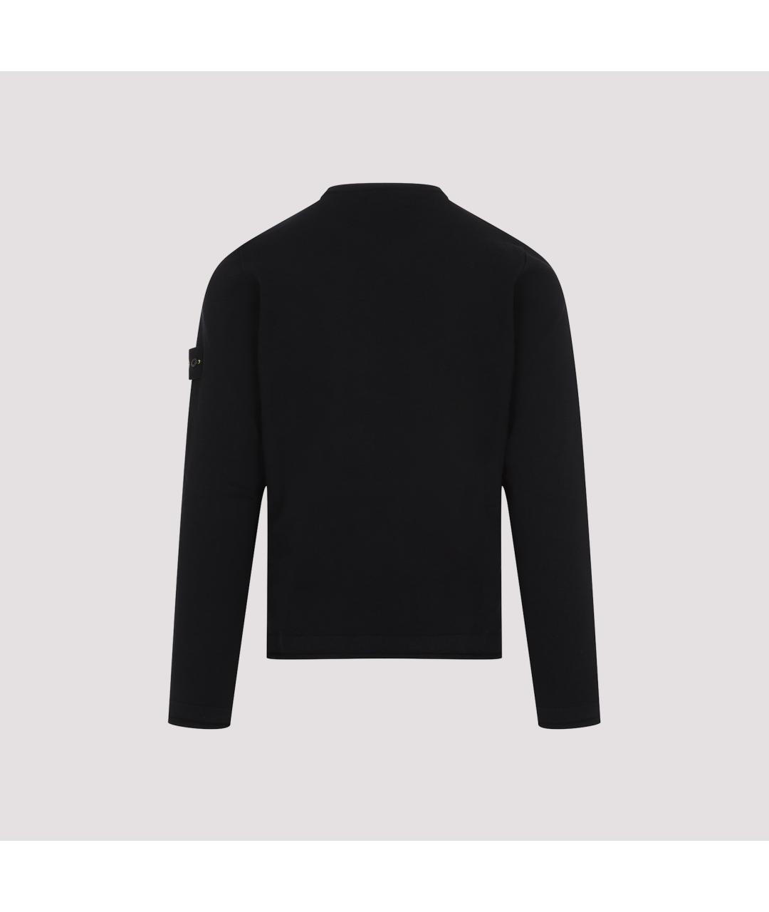 STONE ISLAND Черный хлопковый джемпер / свитер, фото 4
