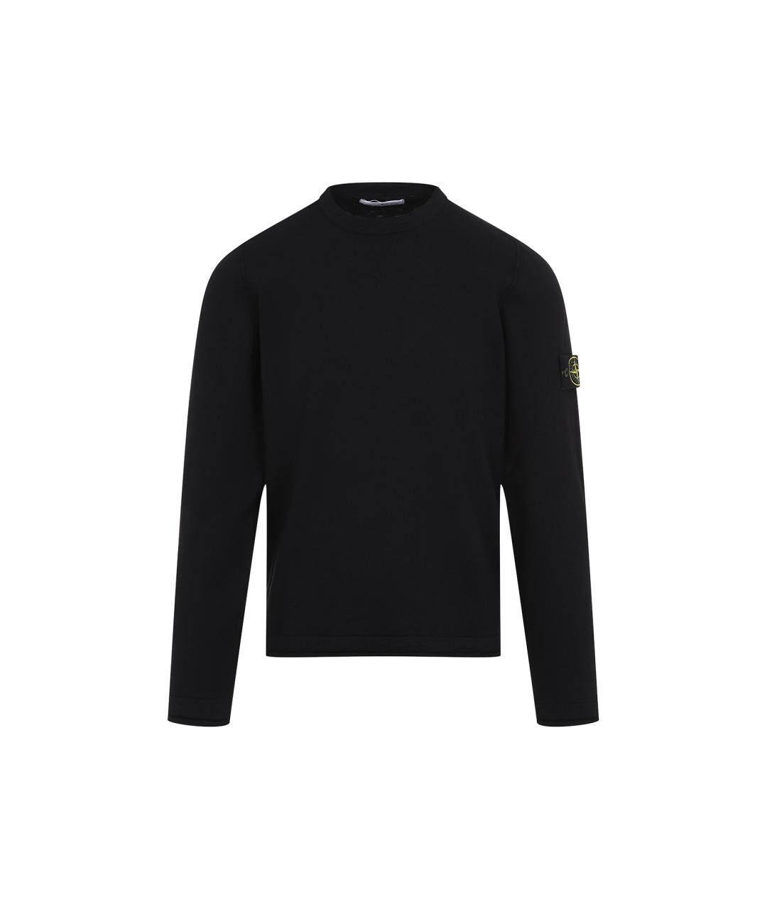 STONE ISLAND Черный хлопковый джемпер / свитер, фото 1