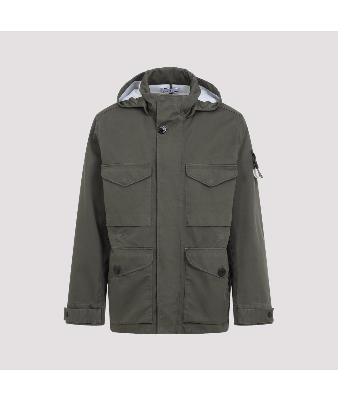 STONE ISLAND Хаки хлопковая куртка, фото 2