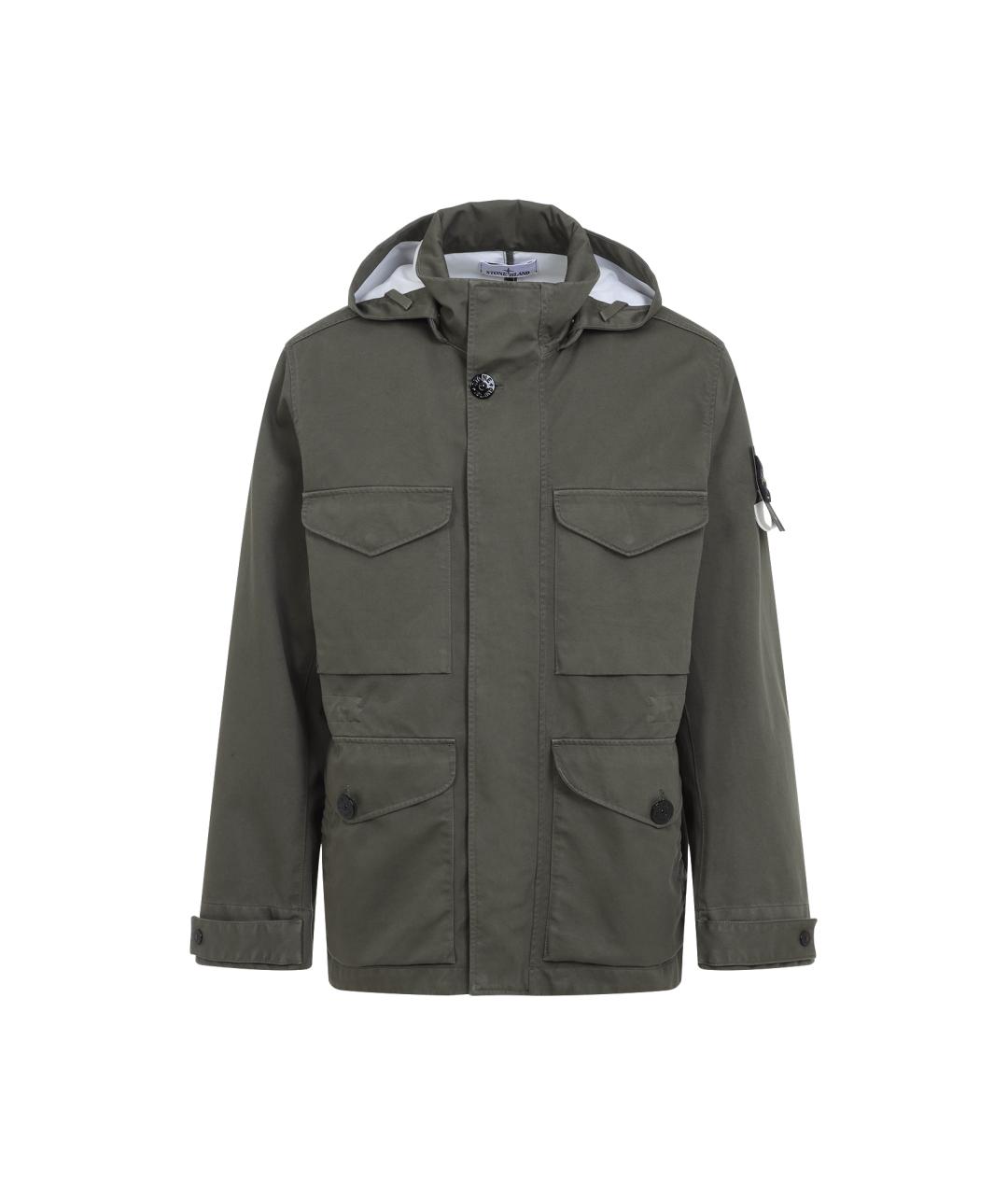 STONE ISLAND Хаки хлопковая куртка, фото 1