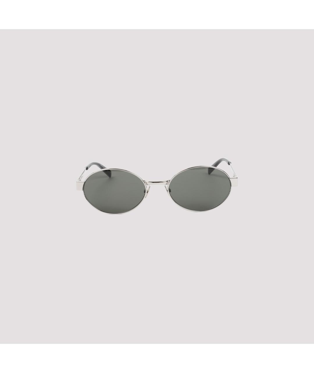 SAINT LAURENT Серебряные металлические солнцезащитные очки, фото 4
