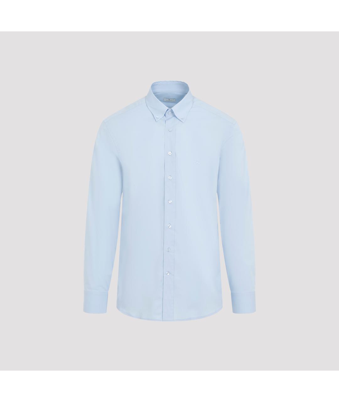 ETRO Голубая хлопковая классическая рубашка, фото 2