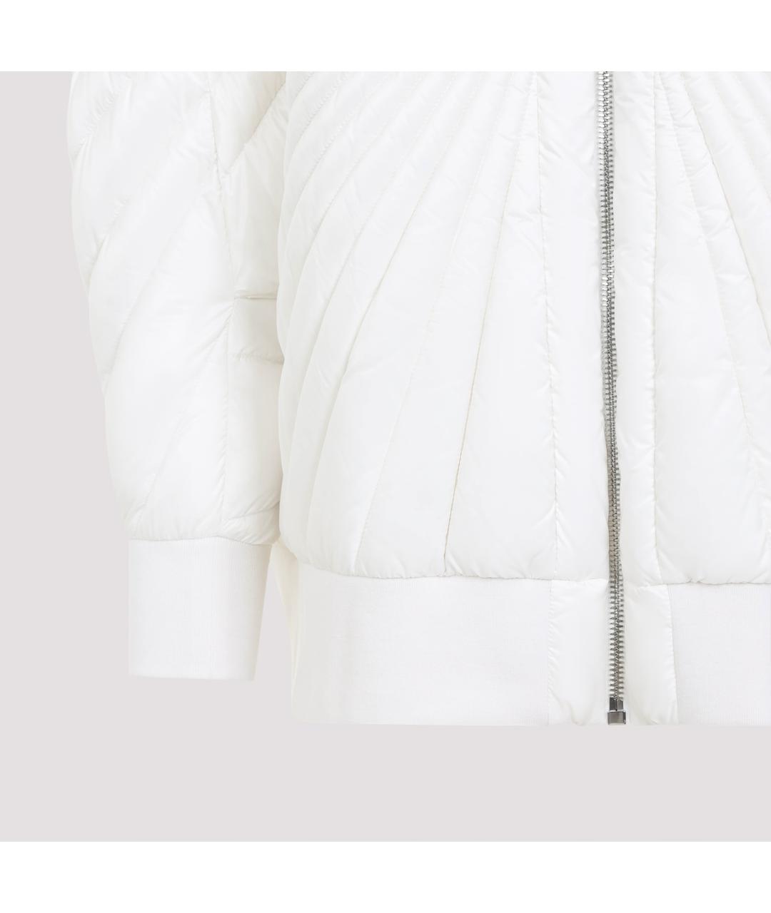 MONCLER Белый полиэстеровый пуховик, фото 5