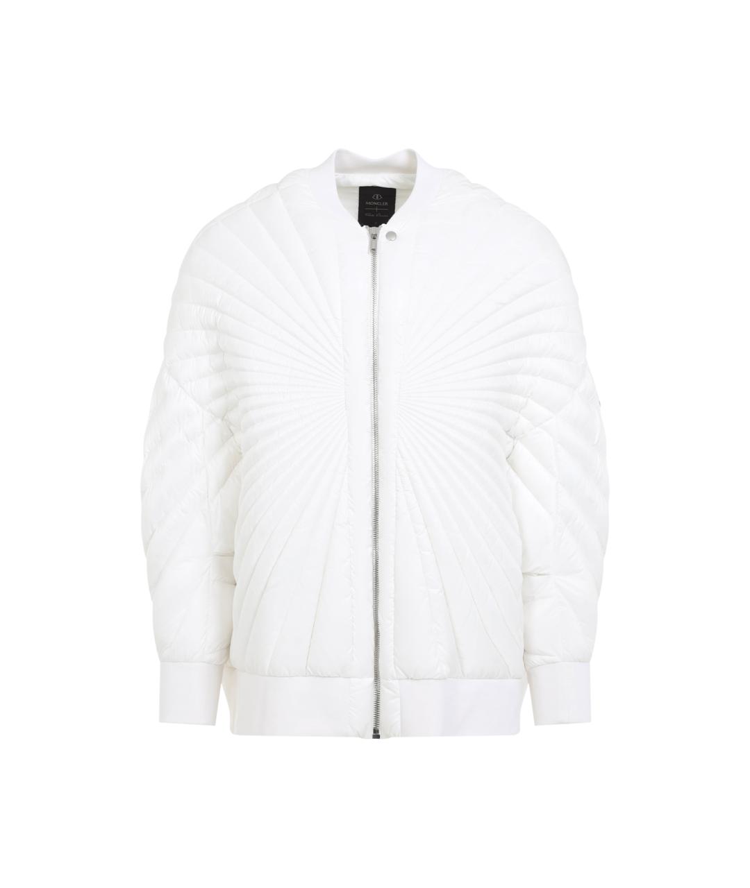 MONCLER Белый полиэстеровый пуховик, фото 1