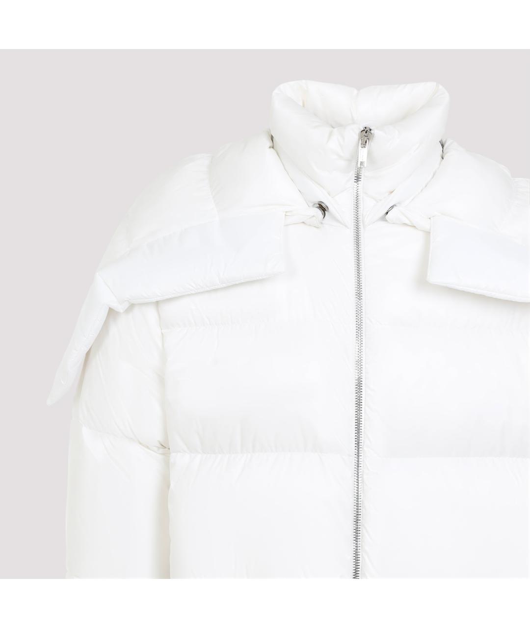 MONCLER Белый полиэстеровый пуховик, фото 5