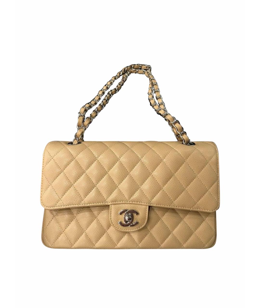 CHANEL Бежевая кожаная сумка через плечо, фото 1