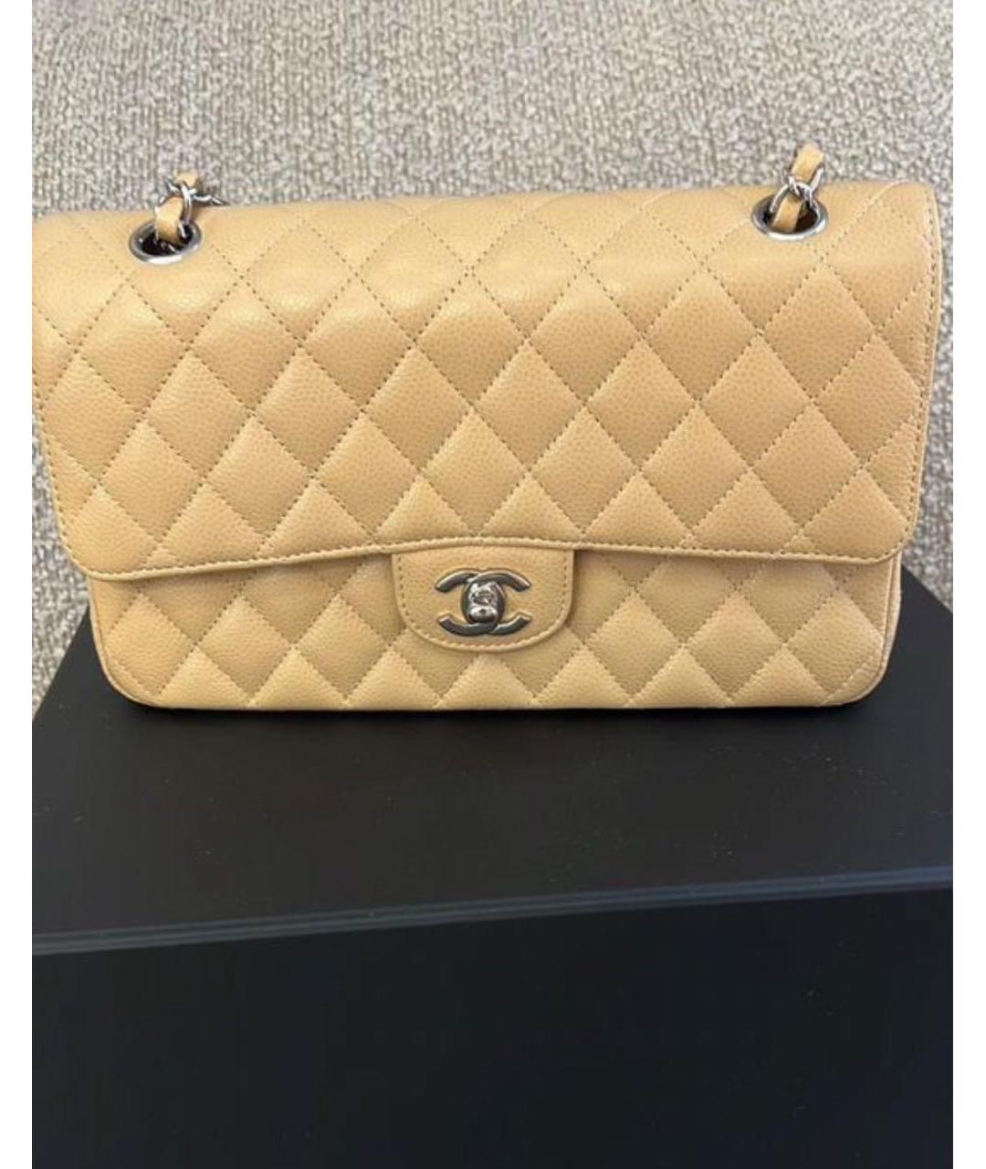 CHANEL Бежевая кожаная сумка через плечо, фото 2