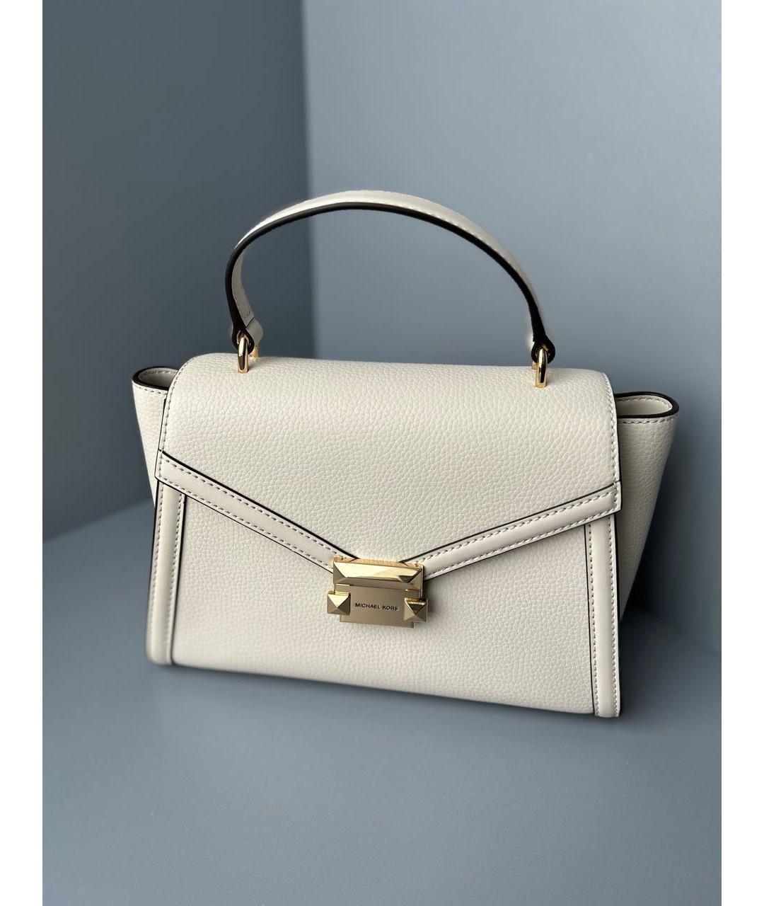 MICHAEL KORS Белая кожаная сумка через плечо, фото 2