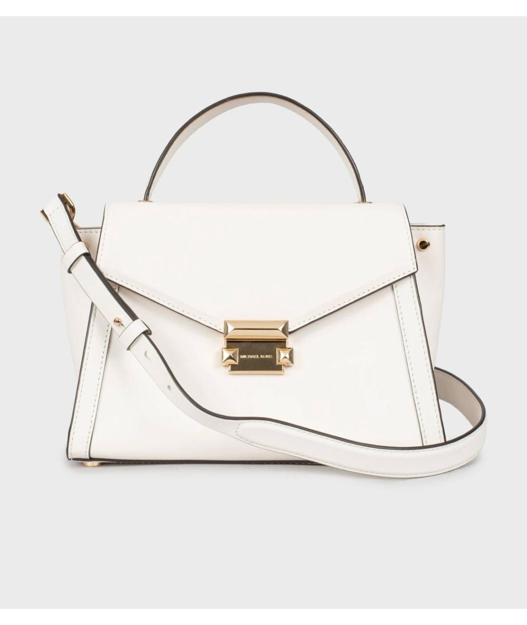 MICHAEL KORS Белая кожаная сумка через плечо, фото 8