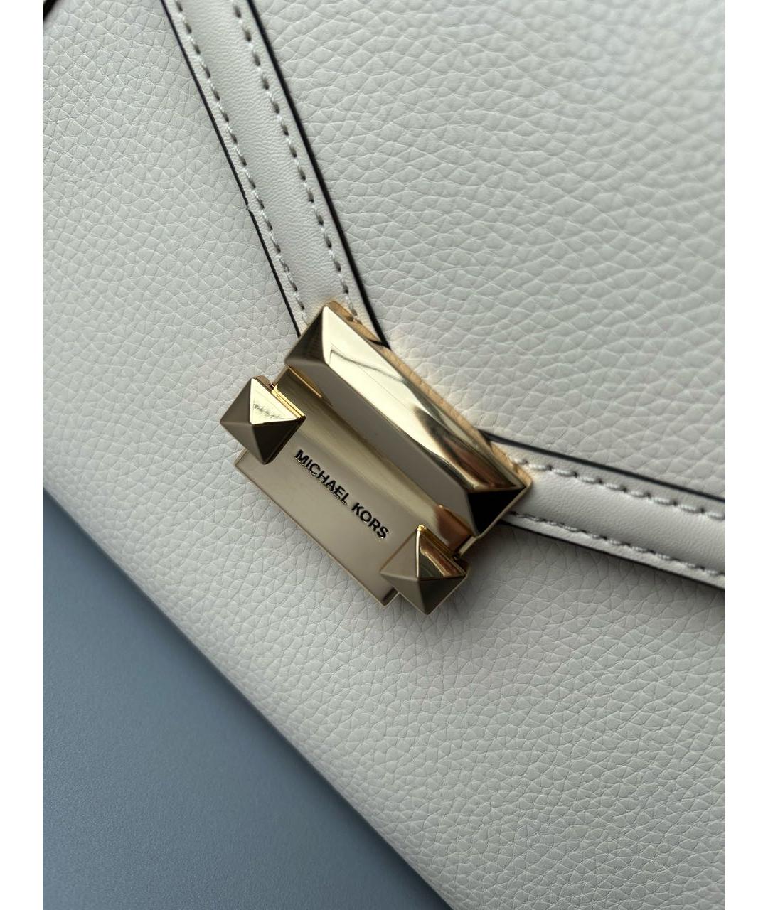 MICHAEL KORS Белая кожаная сумка через плечо, фото 4