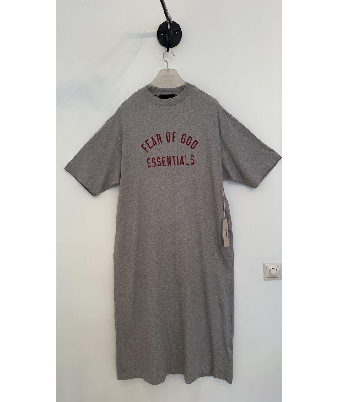 FEAR OF GOD ESSENTIALS Серое хлопковое повседневное платье, фото 5