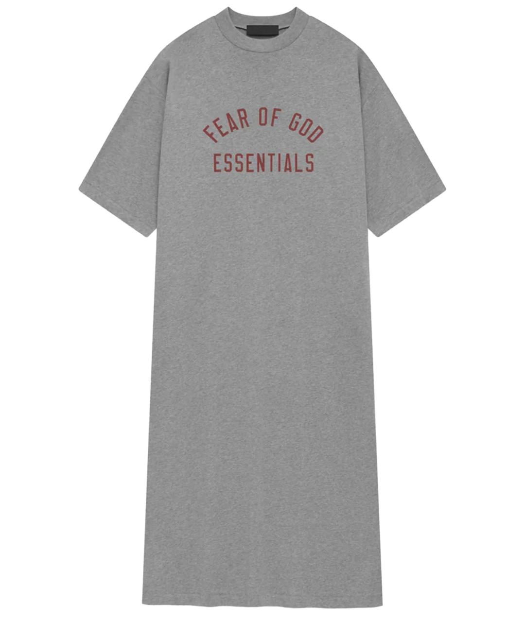FEAR OF GOD ESSENTIALS Серое хлопковое повседневное платье, фото 1