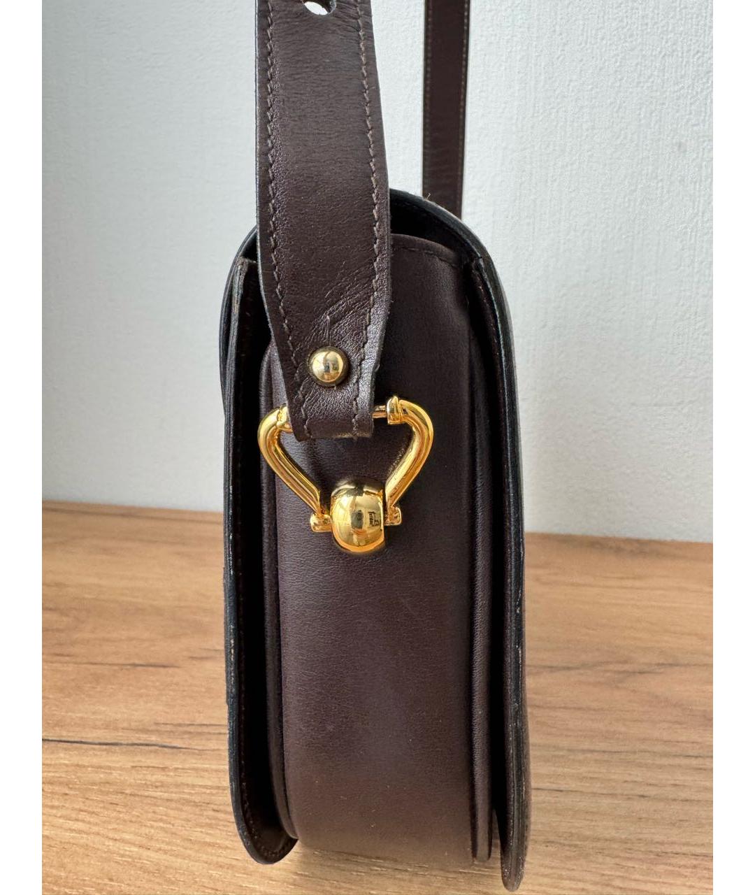 GUCCI Коричневая кожаная сумка с короткими ручками, фото 5