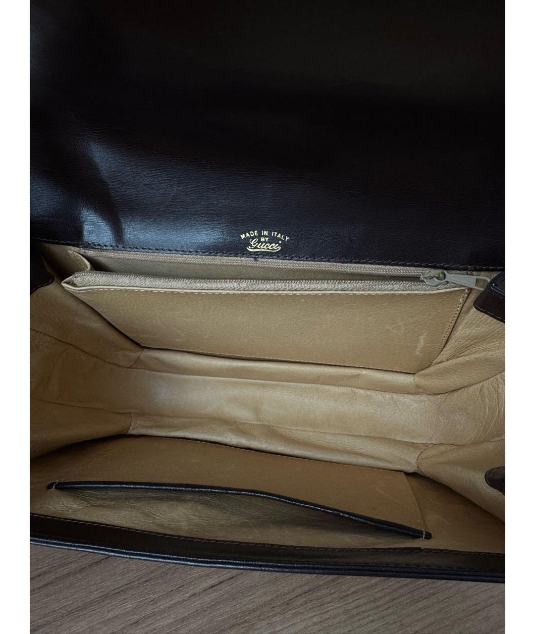 GUCCI Коричневая кожаная сумка с короткими ручками, фото 4