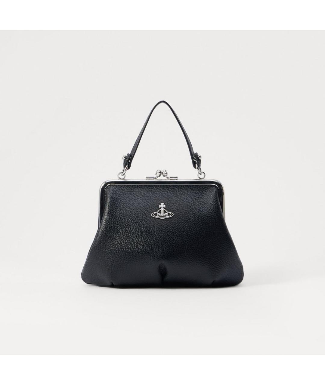 VIVIENNE WESTWOOD Черная сумка с короткими ручками из искусственной кожи, фото 6