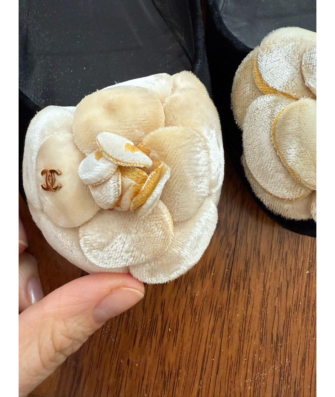 CHANEL Черные бархатные балетки, фото 5