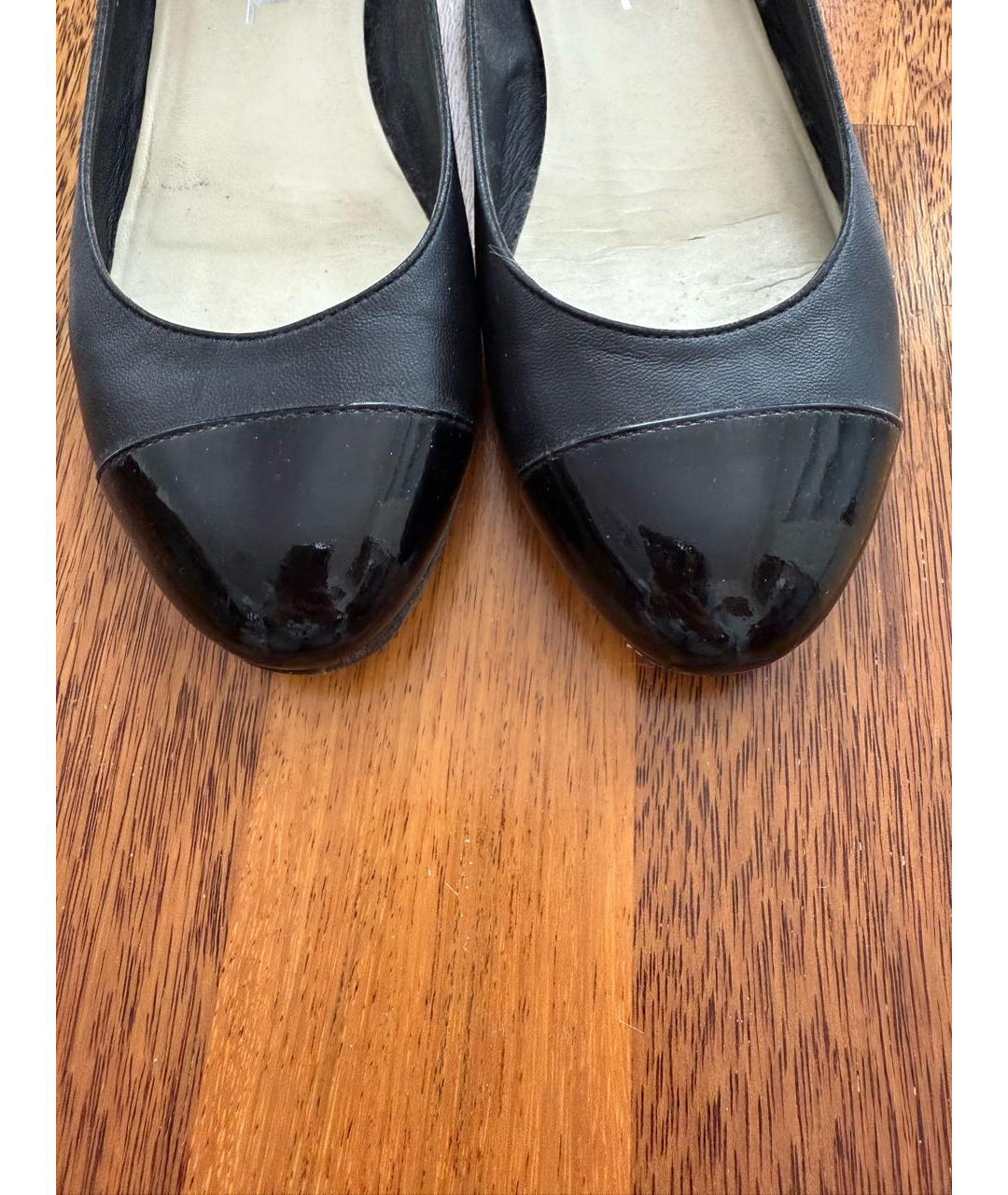 CHANEL Черные кожаные балетки, фото 5