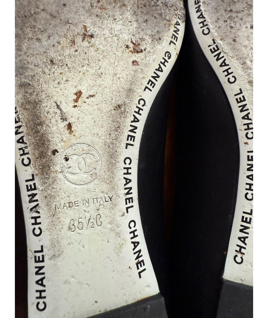 CHANEL Черные кожаные балетки, фото 4